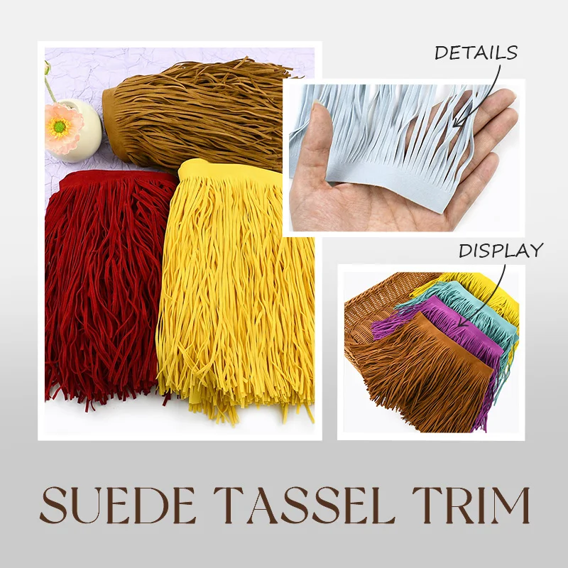 5M 10-30cm Dress Tassel Fringe Suede Leather Trim Lace Ribbon for Clothing Bag Skirt Decoration Trimming DIY Sewing Accessories
5M 10-30cm Dress Tassel Fringe Suede Leather Trim Lace Ribbon for Clothing Bag Skirt Decoration Trimming DIY Sewing Accessories