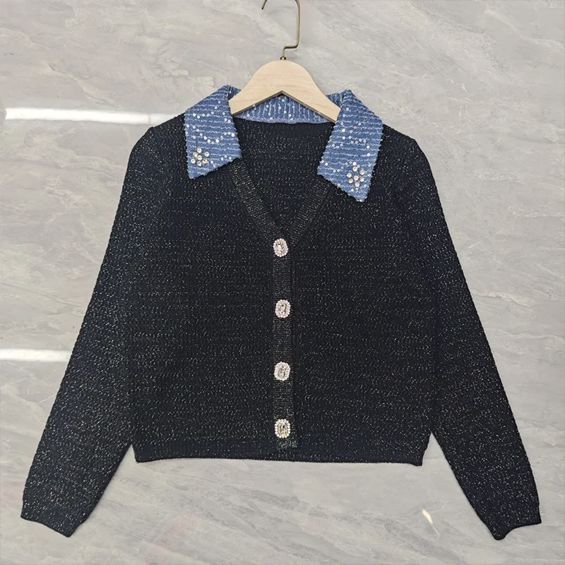Высококачественный женский кардиган в корейском стиле с тонкими золотыми пайетками на весну и осень, модный свитер 251102109
Высококачественный женский кардиган в корейском стиле с тонкими золотыми пайетками на весну и осень, модный свитер 251102109