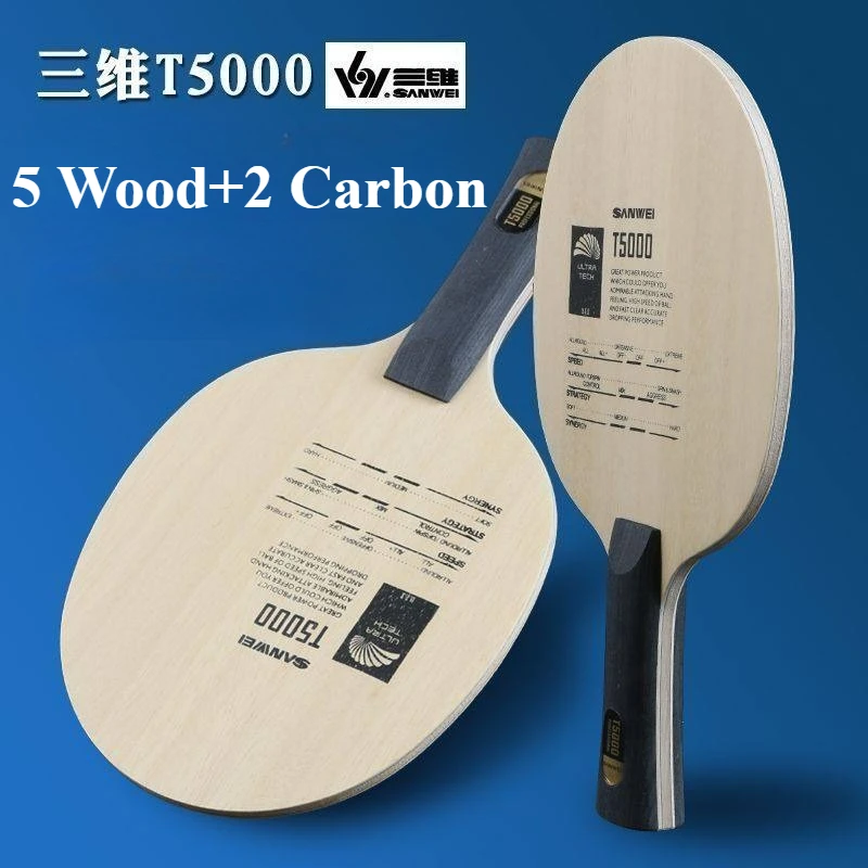 Original Sanwei T5000 Table Tennis Blade 5 Wood & 2 Carbon Professional Offensive Ping Pong Racket for Teenagers Fast Attack Arc
Original Sanwei T5000 Table Tennis Blade 5 Wood & 2 Carbon Professional Offensive Ping Pong Racket for Teenagers Fast Attack Arc