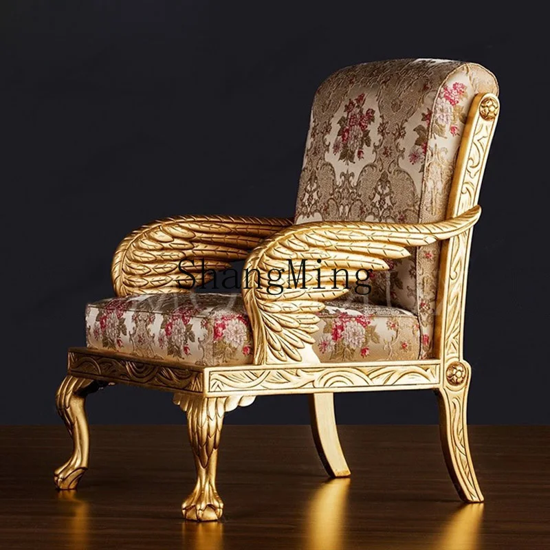 SM new high-end solid wood carving armchair fabric casual single sofa chair 
SM new high-end solid wood carving armchair fabric casual single sofa chair