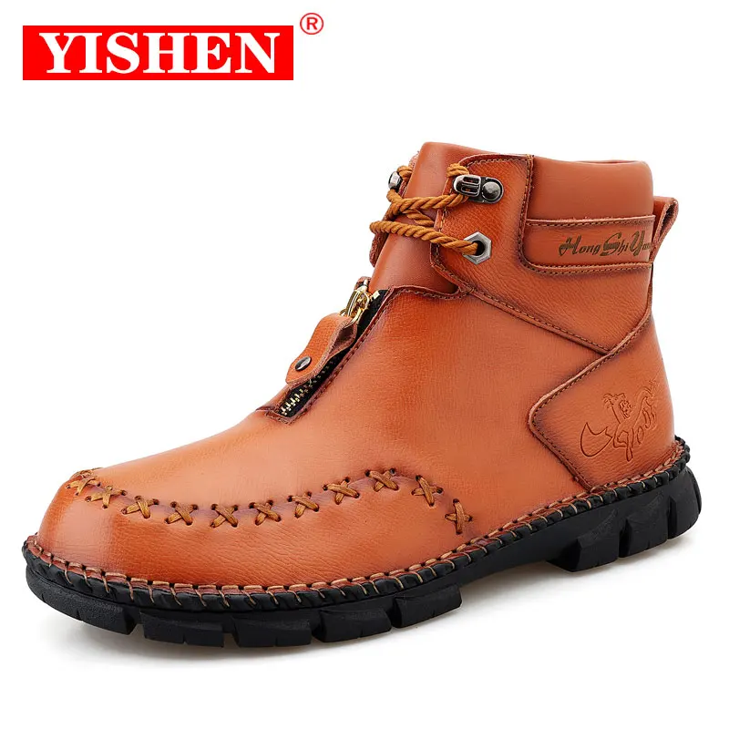 YISHEN Men's Ankle Boots Handmade High Quality Outdoor Walking Hiking Boots Sewing Craft Leather Shoes Autumn Winter Brown Black
YISHEN Men's Ankle Boots Handmade High Quality Outdoor Walking Hiking Boots Sewing Craft Leather Shoes Autumn Winter Brown Black