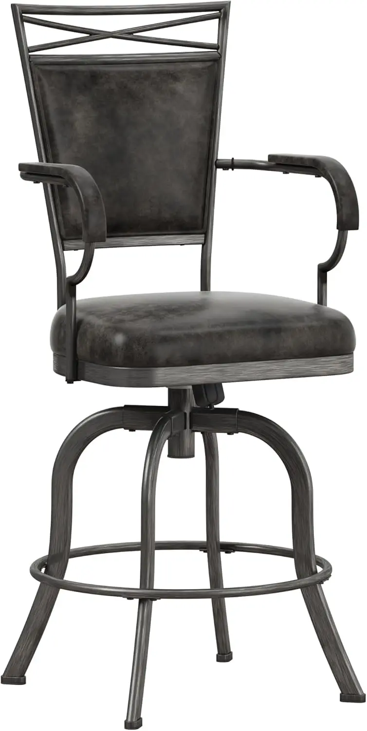 Bridgetown Metal Counter Height Swivel Stool, Pewter
Bridgetown Metal Counter Height Swivel Stool, Pewter