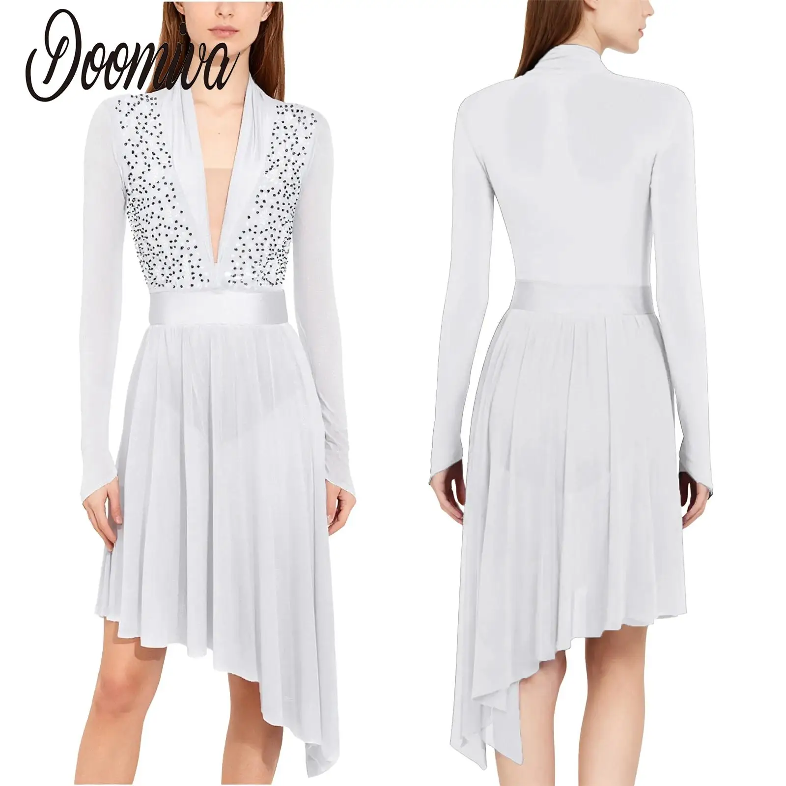 Women Ballet Lyrical Figure Skating Dance Dress Sheer Mesh Leotards Ruffled Dress for Modern Contemporary Performance Dresses
Women Ballet Lyrical Figure Skating Dance Dress Sheer Mesh Leotards Ruffled Dress for Modern Contemporary Performance Dresses