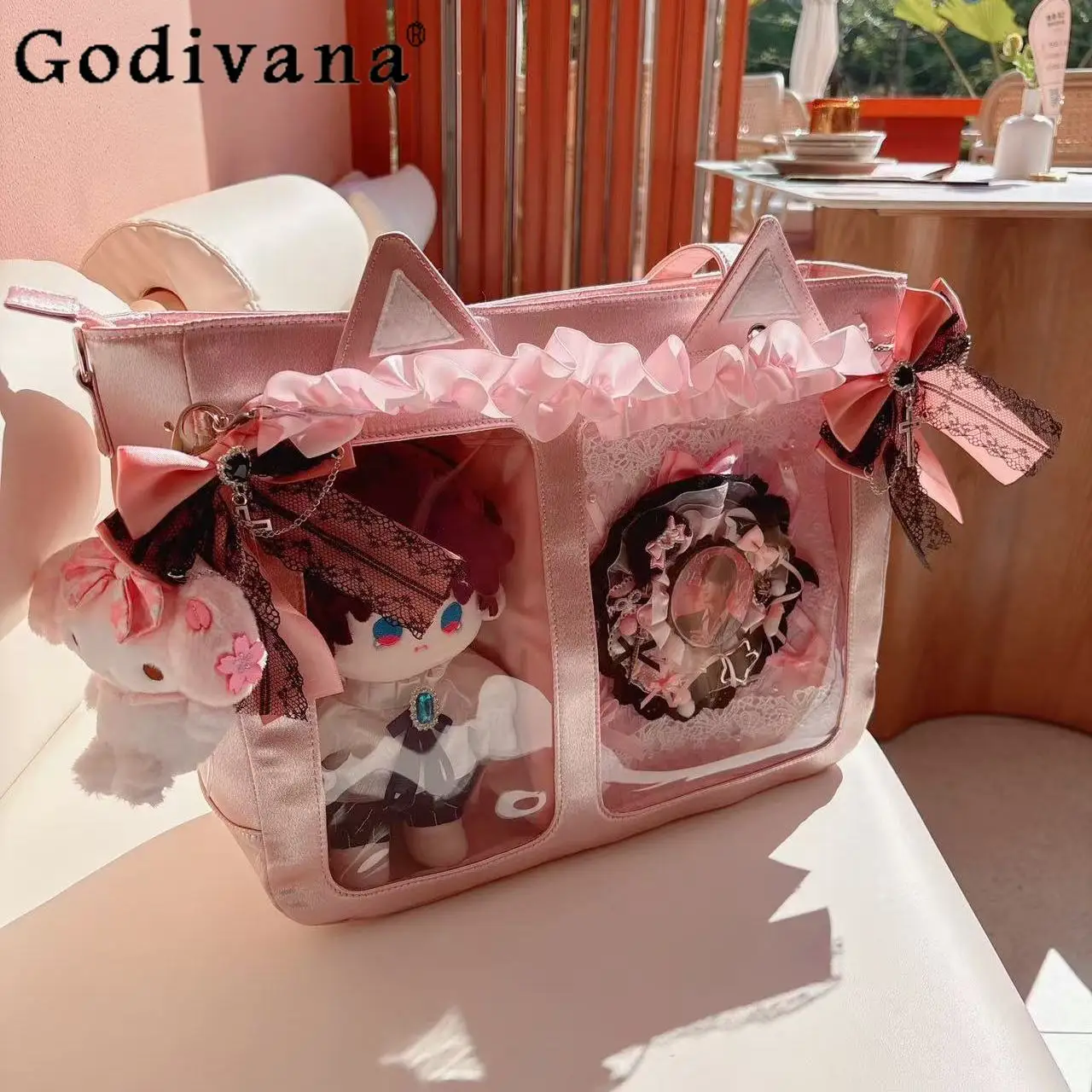 Japanese Original Two-dimensional Large-capacity Transparent Pain Bag Ribbon Sweet Girl Cute Baby Bag Commuting Shoulder Bag
Japanese Original Two-dimensional Large-capacity Transparent Pain Bag Ribbon Sweet Girl Cute Baby Bag Commuting Shoulder Bag