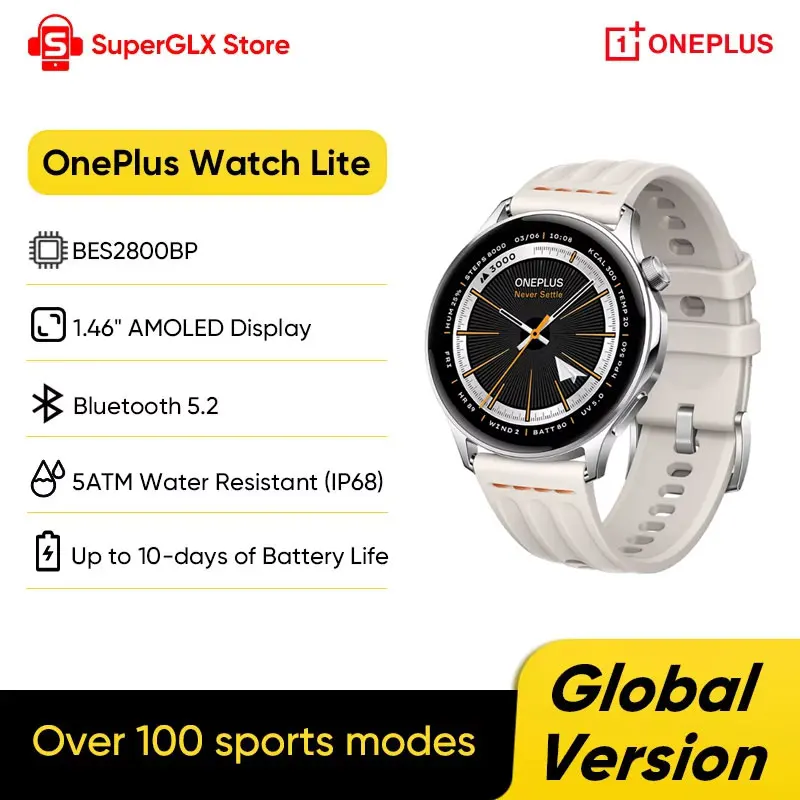 OnePlus Watch Lite Global Version Smart Watch 1.46'' AMOLED Display Up to 10 days of Battery Life IP68 BT 5.2 100+ Sport Modes
OnePlus Watch Lite Global Version Smart Watch 1.46'' AMOLED Display Up to 10 days of Battery Life IP68 BT 5.2 100+ Sport Modes