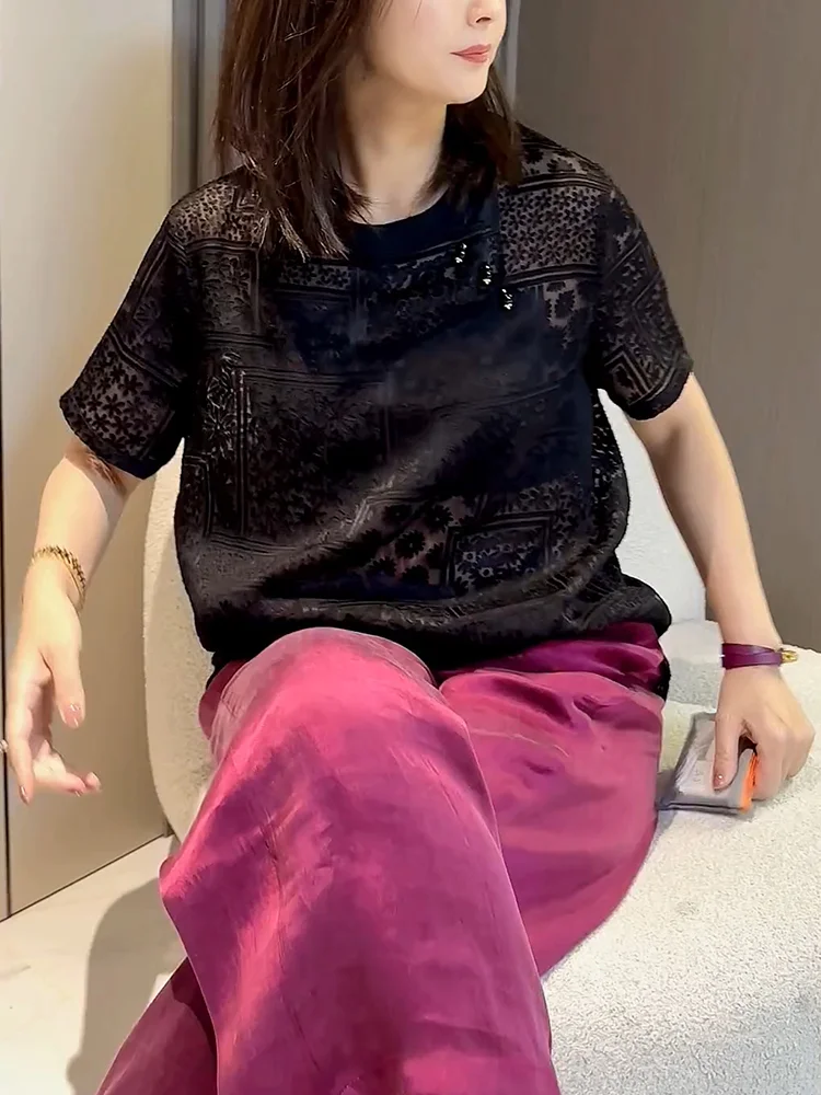 Летняя женская футболка оверсайз в корейском стиле с вырезами и цветочным принтом, универсальная, удобная, свободного кроя
Летняя женская футболка оверсайз в корейском стиле с вырезами и цветочным принтом, универсальная, удобная, свободного кроя