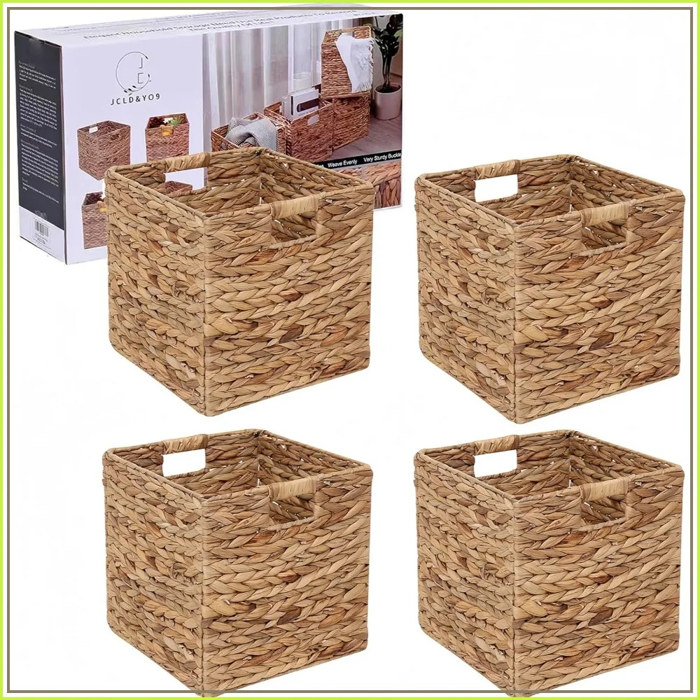 12x12in Storage Baskets Set of 4, Water Hyacinth Handwoven Foldable Cubes, Laundry Organizer Totes for Home
12x12in Storage Baskets Set of 4, Water Hyacinth Handwoven Foldable Cubes, Laundry Organizer Totes for Home