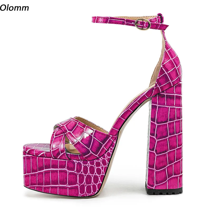 Olomm Women Summer Platform Sandals Ankle Strap Block Heels Round Toe Beautiful Fuchsia Party Shoes Ladies US Plus Size 5-13
Olomm Women Summer Platform Sandals Ankle Strap Block Heels Round Toe Beautiful Fuchsia Party Shoes Ladies US Plus Size 5-13