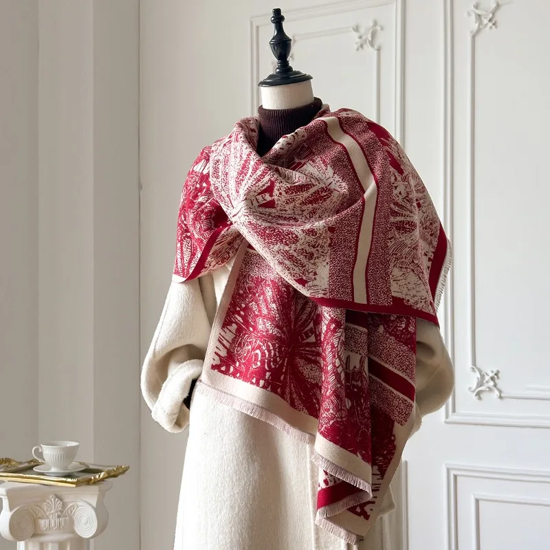 Retro tree autumn and winter new warm scarf for women in air-conditioned room imitation cashmere big-name style shawl
Retro tree autumn and winter new warm scarf for women in air-conditioned room imitation cashmere big-name style shawl