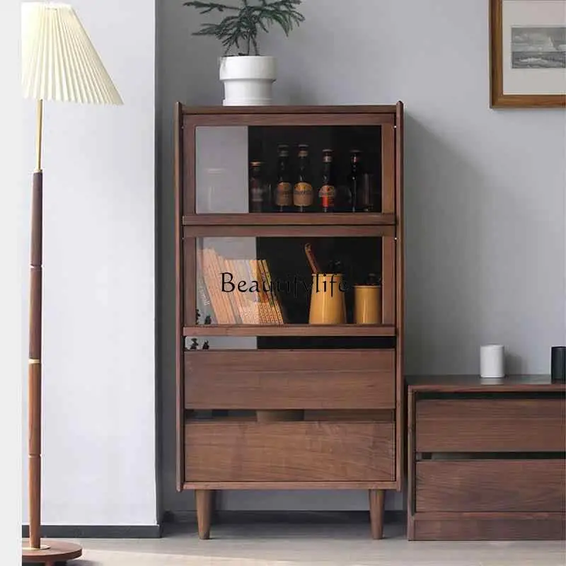 Nordic living room black walnut solid wood TV side cabinet kitchen storage cupboard
Nordic living room black walnut solid wood TV side cabinet kitchen storage cupboard