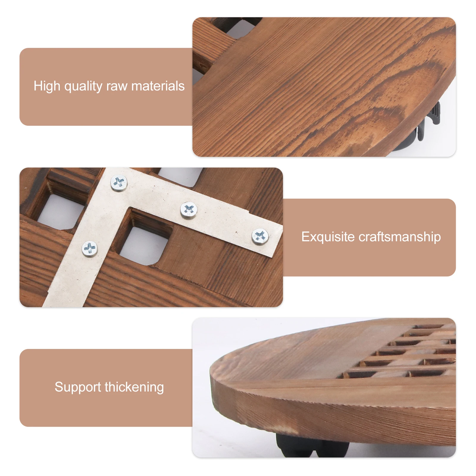 Solid Wood Plant Pots Tray Rolling Brown Thickened Durable Garden Balcony Decor Planter Base
Solid Wood Plant Pots Tray Rolling Brown Thickened Durable Garden Balcony Decor Planter Base