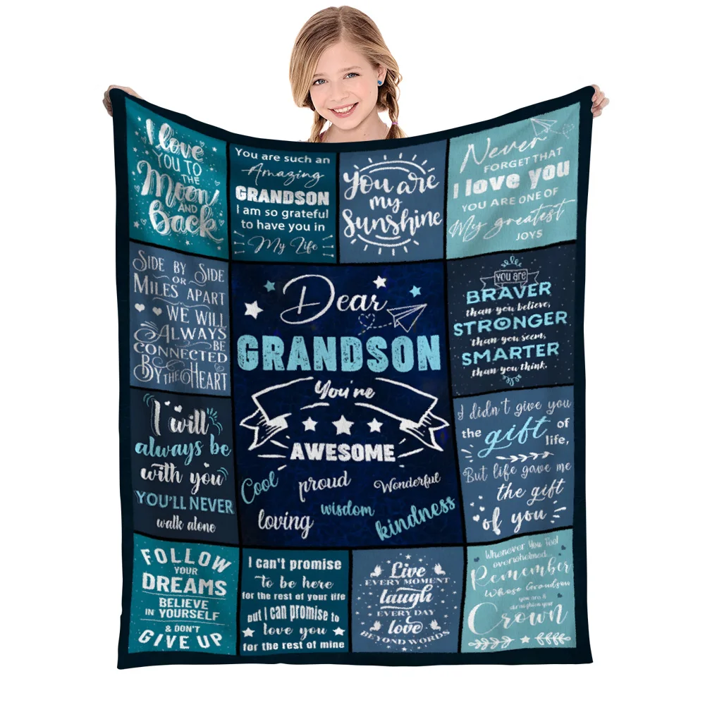 Letters for Grandchildren Printed Blanket Modern Style Blanket Sofa Bed Office Blanket Soft and Comfortable Home Travel Blanket
Letters for Grandchildren Printed Blanket Modern Style Blanket Sofa Bed Office Blanket Soft and Comfortable Home Travel Blanket