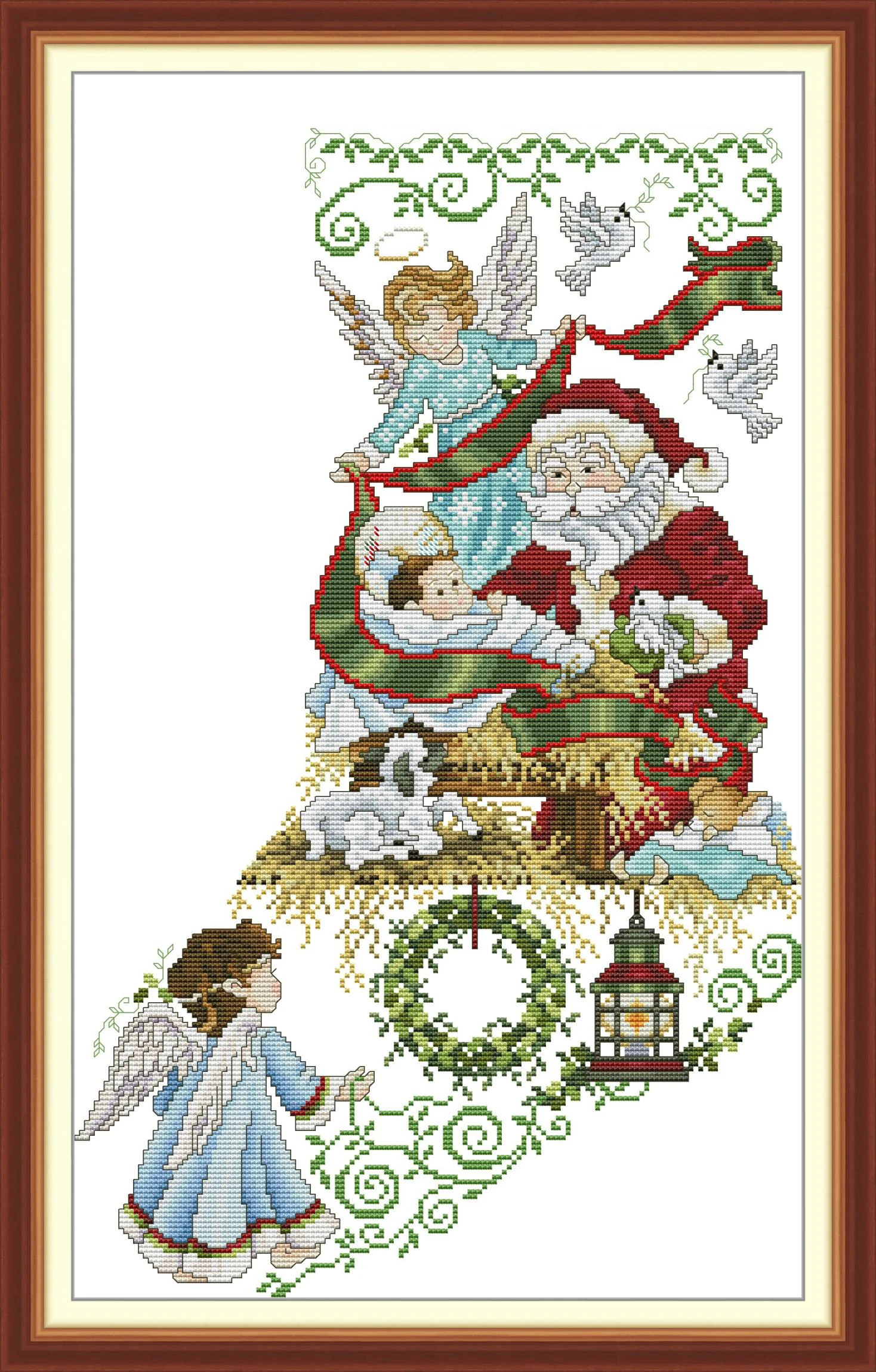 Maydear Cross Stitch Kit,11CT/14CT/16CT/9CT Aida Fabric,DMC Threads Sewing Pattern Embroidery Set-Father Christmas and Cherubs 3
Maydear Cross Stitch Kit,11CT/14CT/16CT/9CT Aida Fabric,DMC Threads Sewing Pattern Embroidery Set-Father Christmas and Cherubs 3