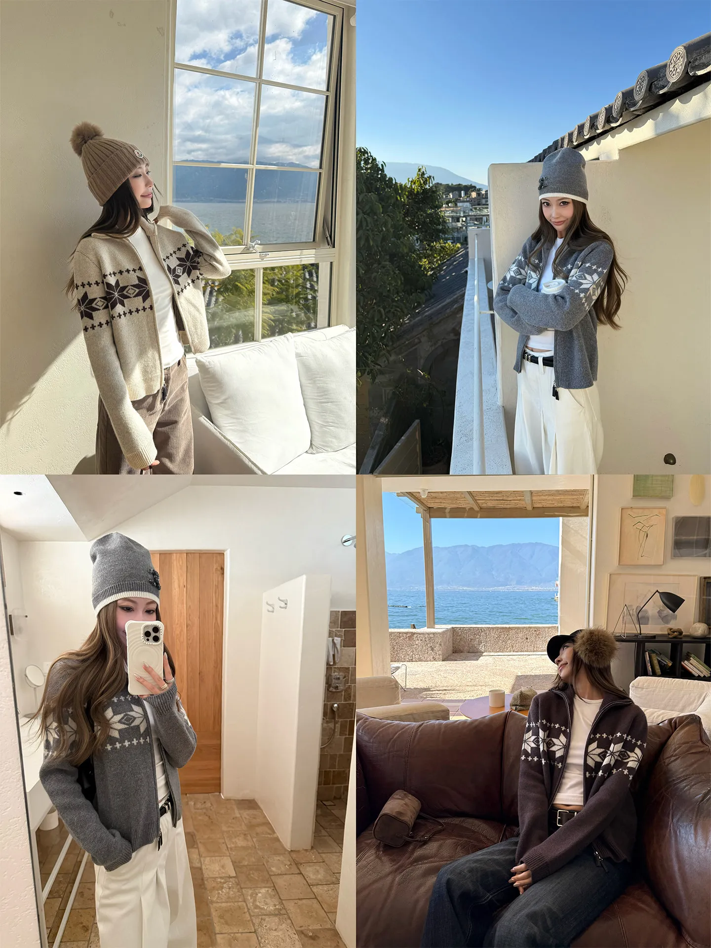 4PRIL Woolen Knitted Zipper Sweater Short Outerwear Women's Top Winter Festival Atmosphere 100 Cashmere Snowflake Design
4PRIL Woolen Knitted Zipper Sweater Short Outerwear Women's Top Winter Festival Atmosphere 100 Cashmere Snowflake Design
