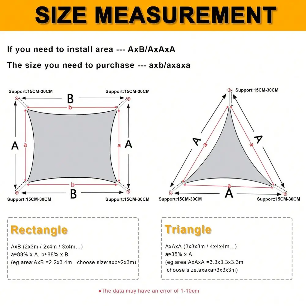 STORY Waterproof Sun Shade Sail Rectangle 98 UV Block Awning Shade Sails Canopy Sunscreen Cover Tents For Patios Garden Swimmin
STORY Waterproof Sun Shade Sail Rectangle 98 UV Block Awning Shade Sails Canopy Sunscreen Cover Tents For Patios Garden Swimmin