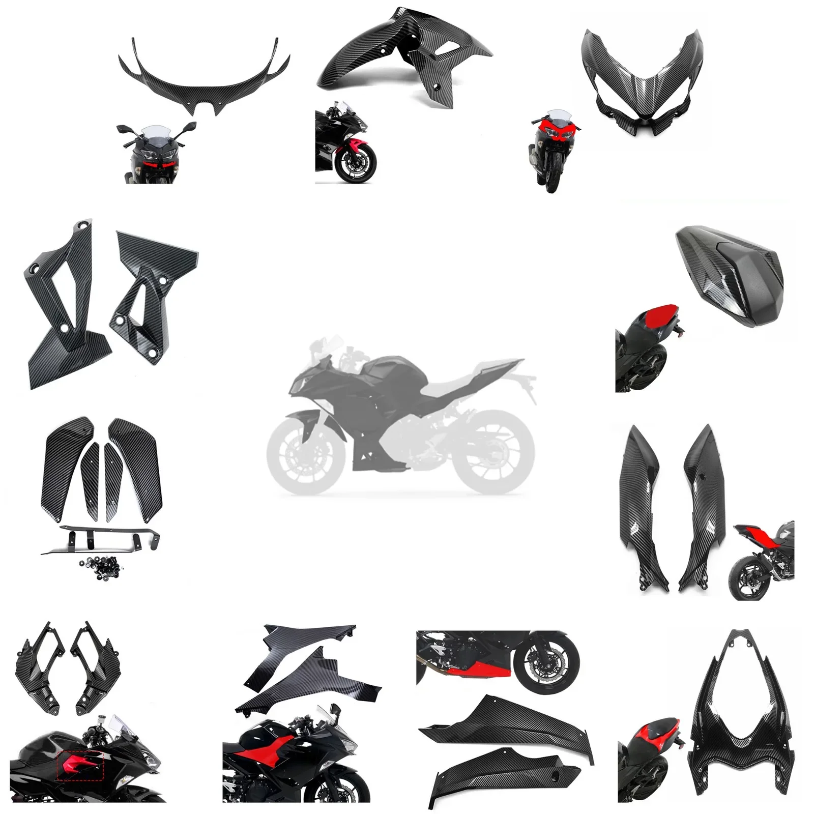 for kawasaki ninja 400 z400 2018-2023 Carbon Fiber Pattern Front Complete Bodywork Fender Fairing Cowls 
for kawasaki ninja 400 z400 2018-2023 Carbon Fiber Pattern Front Complete Bodywork Fender Fairing Cowls