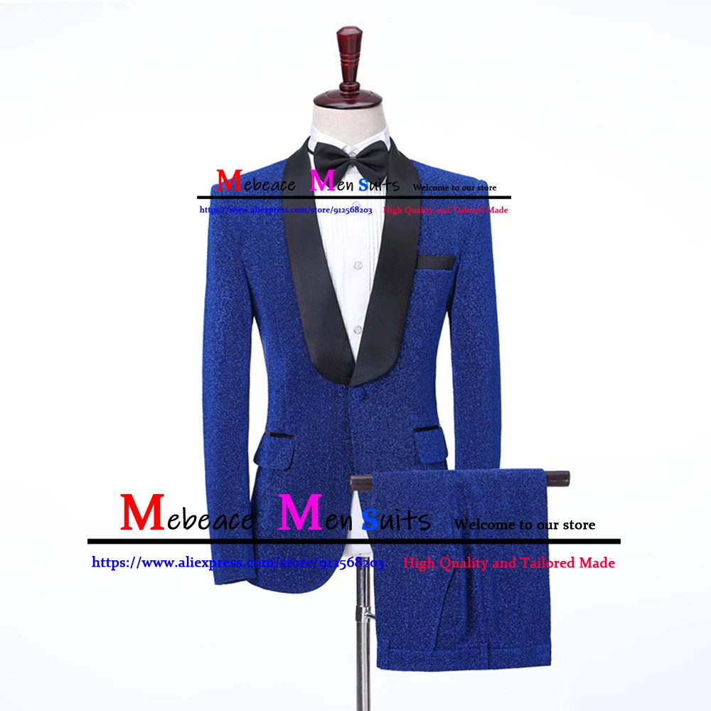 Glitter (Jacket+Pants) 2 Pieces Mens Suits Sparkle Royal Blue Club Stage Party Blazers Trousers Men Clothing Terno Masculino
Glitter (Jacket+Pants) 2 Pieces Mens Suits Sparkle Royal Blue Club Stage Party Blazers Trousers Men Clothing Terno Masculino