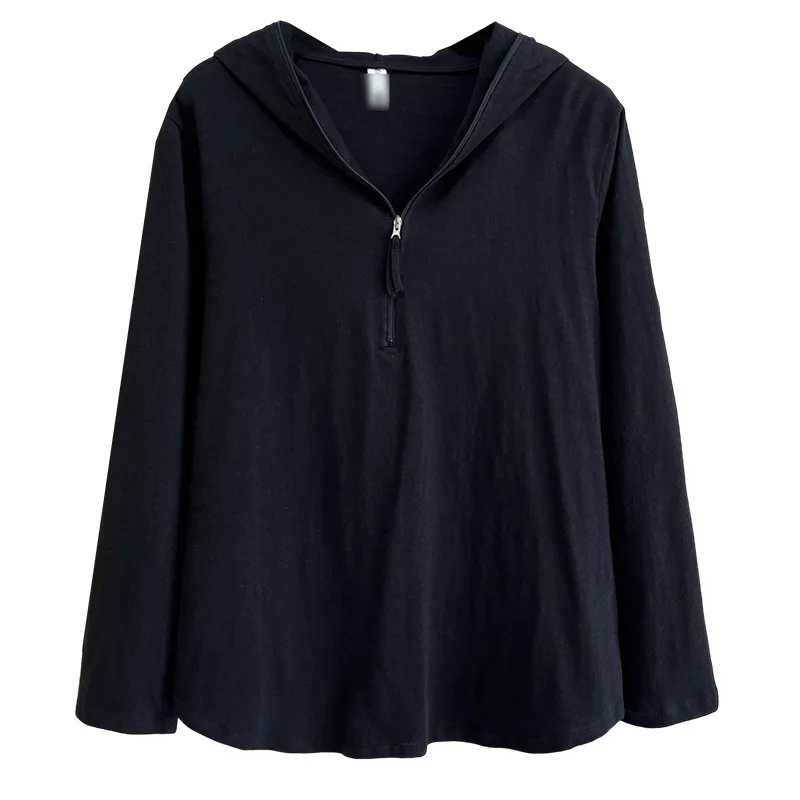 Fashion Plus Size Women's T-Shirt Autumn New Style Casual Half Open Collar Hooded Solid Color Tops 2557
Fashion Plus Size Women's T-Shirt Autumn New Style Casual Half Open Collar Hooded Solid Color Tops 2557