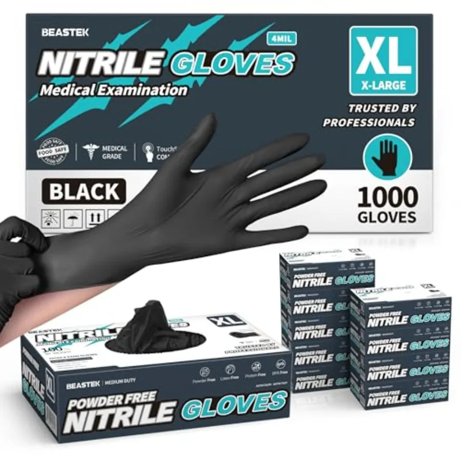 Beastek Disposable Nitrile Exam Gloves Pcs 4Mil Chemical Resistant Powder-Free Latex-Free Food Safe Medical Cooking
Beastek Disposable Nitrile Exam Gloves Pcs 4Mil Chemical Resistant Powder-Free Latex-Free Food Safe Medical Cooking