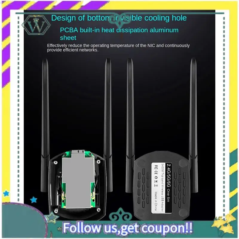 NEW 1 Piece AX5400M Wireless Network Card Driver-Free Black USB3.0 Desktop Computer 5G/6G Wireless Wifi Receiver Transmitter
NEW 1 Piece AX5400M Wireless Network Card Driver-Free Black USB3.0 Desktop Computer 5G/6G Wireless Wifi Receiver Transmitter