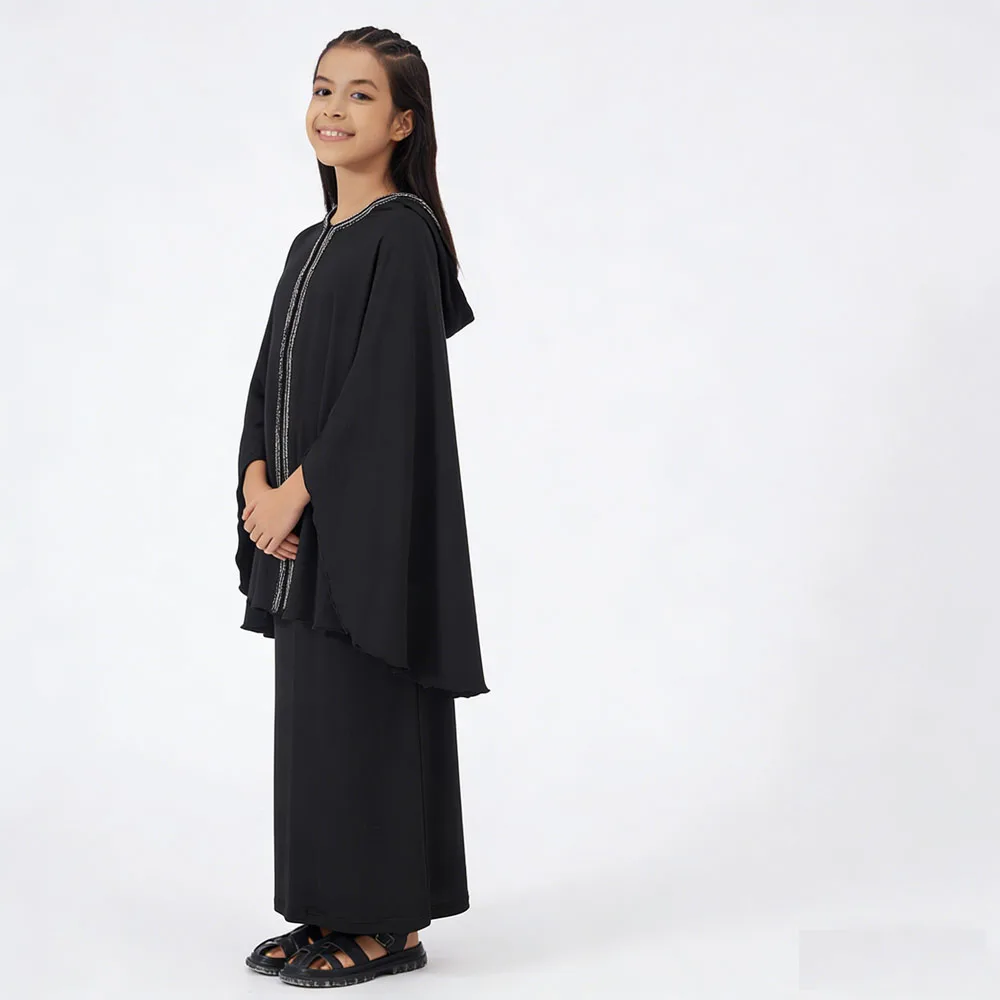 Детский комплект: абайя, хиджаб, юбка, кафтан для девочек из Дубая, наряд для молитвы, скромный, для Рамадана и Ид, мусульманский, восточный стиль
Детский комплект: абайя, хиджаб, юбка, кафтан для девочек из Дубая, наряд для молитвы, скромный, для Рамадана и Ид, мусульманский, восточный стиль