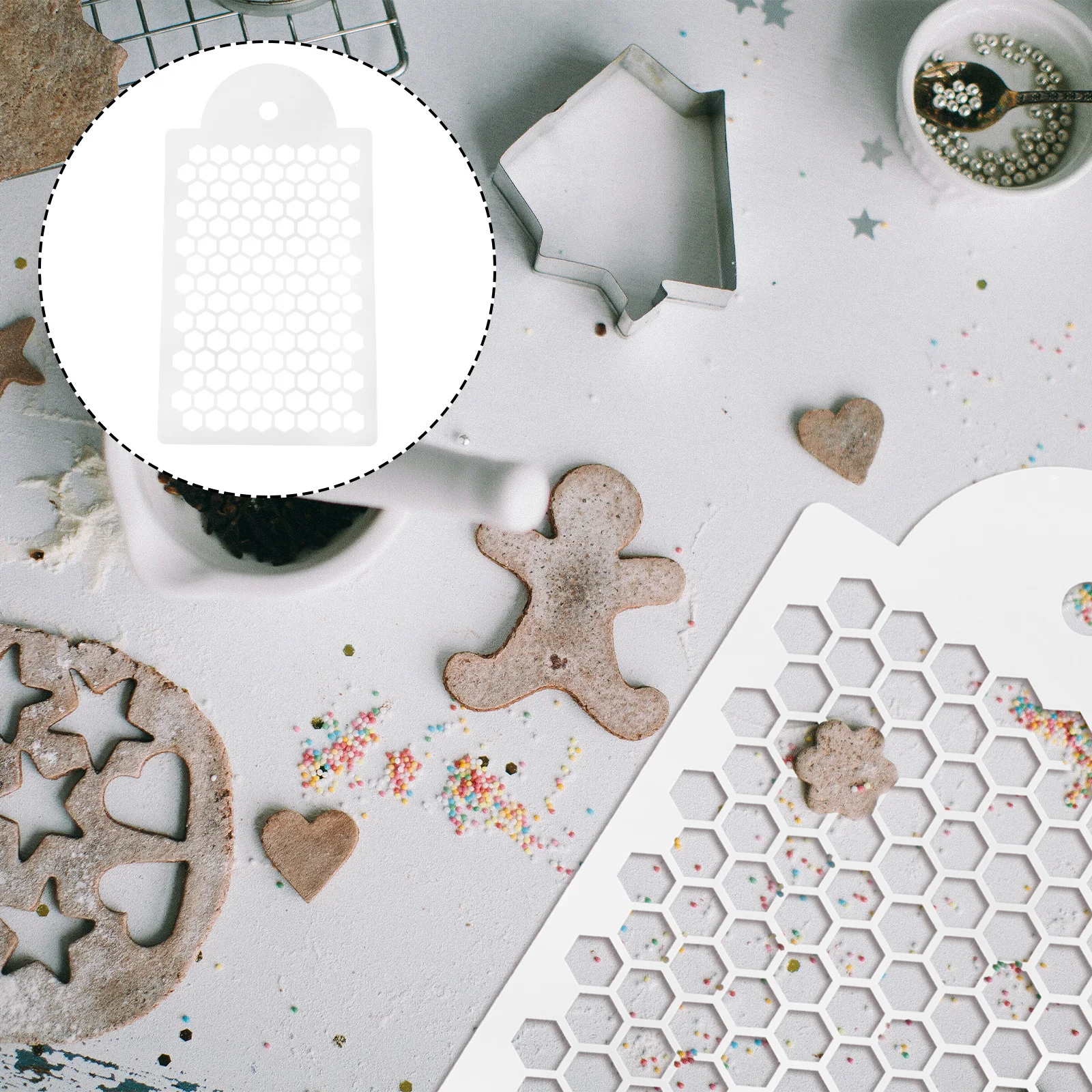 Honeycomb Biscuit Mold Hexagon Cake Making Template Decorative Stencil Molds Dessert Patterns Easy Flexible Safe Clean Kitchen 
Honeycomb Biscuit Mold Hexagon Cake Making Template Decorative Stencil Molds Dessert Patterns Easy Flexible Safe Clean Kitchen