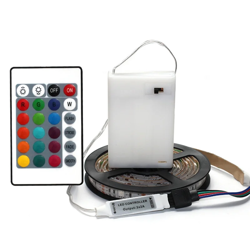 BHTS-DC 5V 5050 RGB Strip LED Light Battery Powed Led Strips Indoor Outdoor 24Key Control Remote
BHTS-DC 5V 5050 RGB Strip LED Light Battery Powed Led Strips Indoor Outdoor 24Key Control Remote