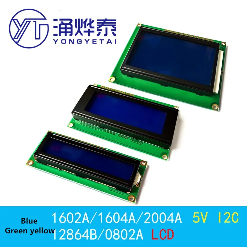 YYT Blue screen/yellow-green screen 1602A/2004A/12864B LCD screen 5V LCD with backlight IIC/I2C
YYT Blue screen/yellow-green screen 1602A/2004A/12864B LCD screen 5V LCD with backlight IIC/I2C