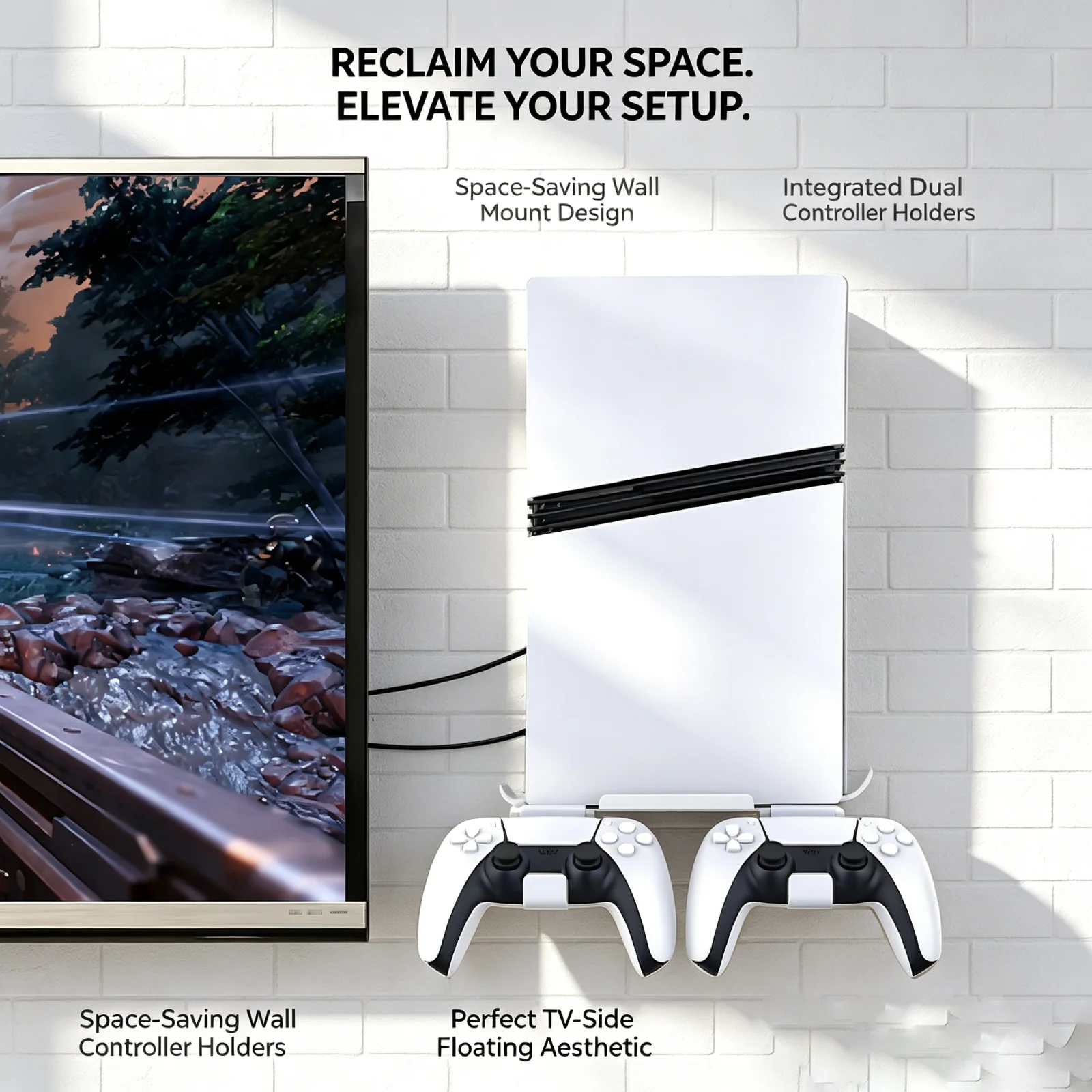 For PS5, PS5 Slim, PS5 Pro, Wall Mount GP-531 Heavy-Duty Metal Bracket for PS 5 Console & 2 Controller Game accessories
For PS5, PS5 Slim, PS5 Pro, Wall Mount GP-531 Heavy-Duty Metal Bracket for PS 5 Console & 2 Controller Game accessories