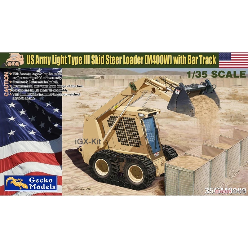 Gecko 35GM0009 1/35 US Light Type III Skid Steer Loader M400W w/Track Hobby Building Craft Plastic Assembly Model Kit
Gecko 35GM0009 1/35 US Light Type III Skid Steer Loader M400W w/Track Hobby Building Craft Plastic Assembly Model Kit