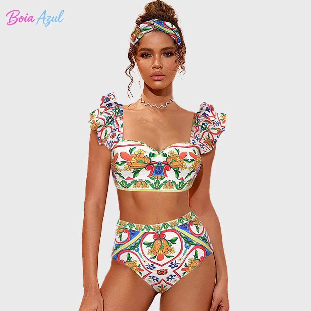 Ruffled-Edge Printed Two-Piece Swimming Suit sexySorceress Retro Beach Swimsuit
Ruffled-Edge Printed Two-Piece Swimming Suit sexySorceress Retro Beach Swimsuit