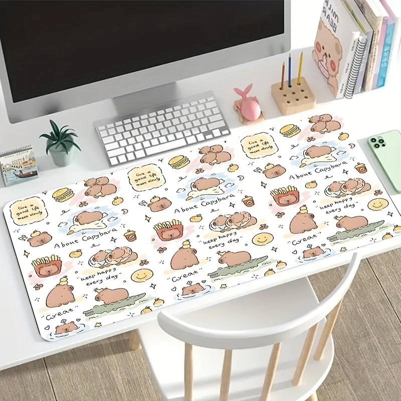Cute Watercolor Capybara Rubber Desk Mat, Non-Slip Large Mouse Pad, Kawaii Capybara Pattern, Water-Resistant Keyboard Pad
Cute Watercolor Capybara Rubber Desk Mat, Non-Slip Large Mouse Pad, Kawaii Capybara Pattern, Water-Resistant Keyboard Pad