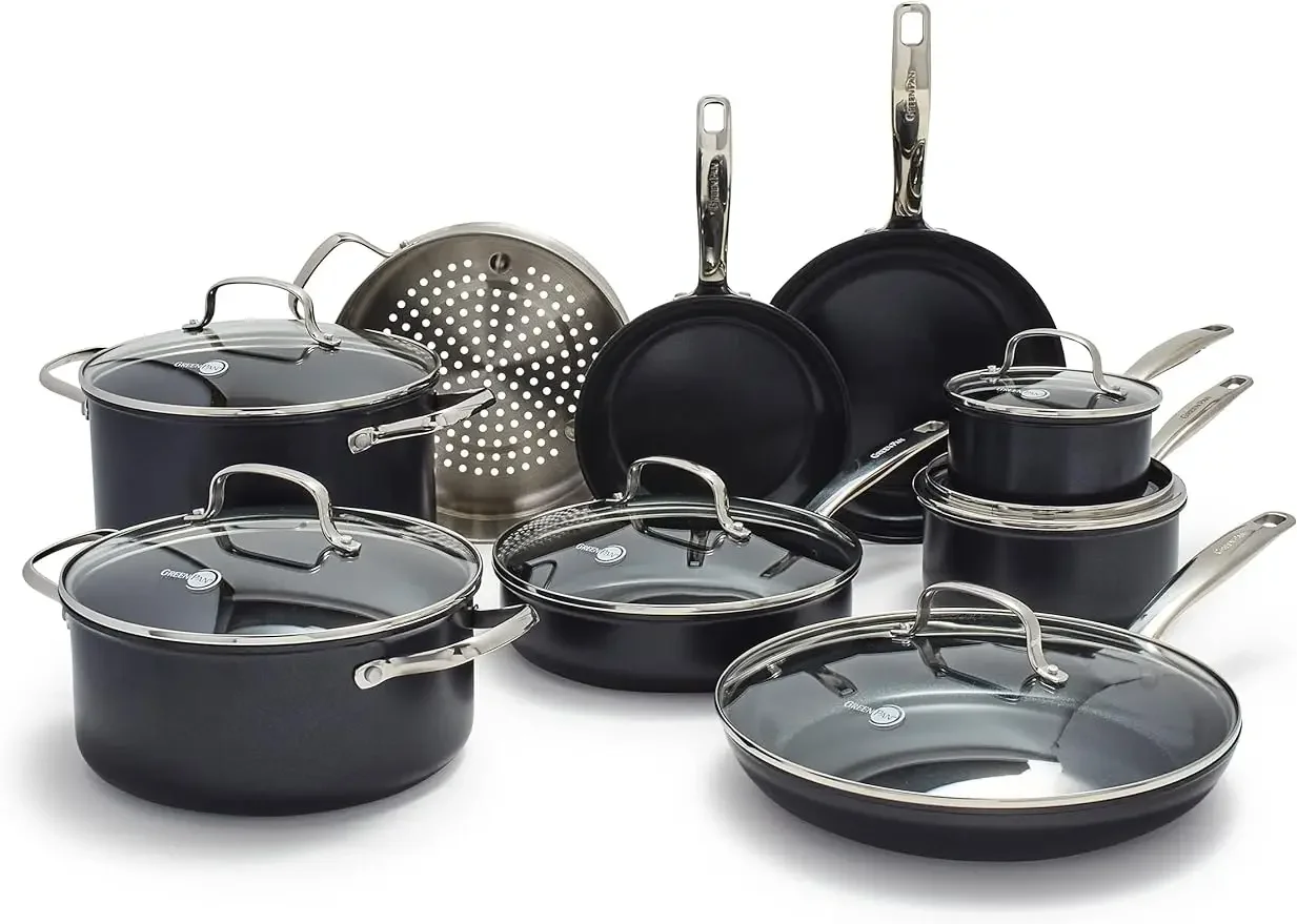 Набор кухонной посуды GreenPan Prime, кастрюли и сковородки, Жесткий анодированный, здоровый керамический антипригарный, 15 шт.
Набор кухонной посуды GreenPan Prime, кастрюли и сковородки, Жесткий анодированный, здоровый керамический антипригарный, 15 шт.