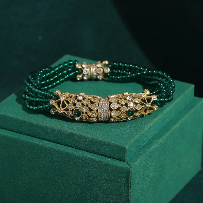 Vintage Crystal Glass Beaded Bracelets Layered Gold Color Accessories Rhinestone For Wedding Dress Elegant Woman Jewelry Quality
Vintage Crystal Glass Beaded Bracelets Layered Gold Color Accessories Rhinestone For Wedding Dress Elegant Woman Jewelry Quality