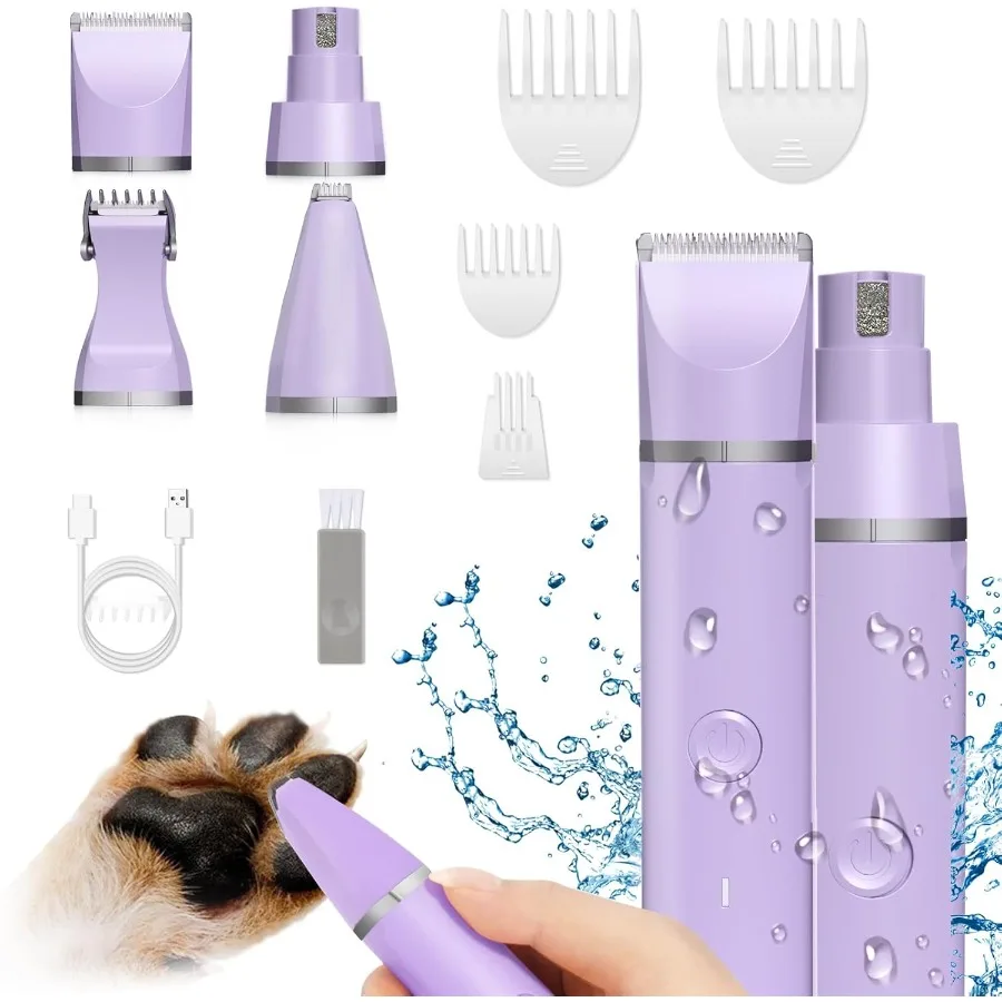 Electric Rechargeable Dog Grooming Clippers Kit for Pets 4 in 1 Multifunctional Cordless Quiet Trimmer with Low Noise Shaver Ra
Electric Rechargeable Dog Grooming Clippers Kit for Pets 4 in 1 Multifunctional Cordless Quiet Trimmer with Low Noise Shaver Ra