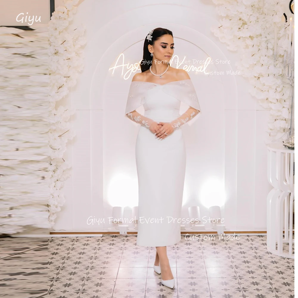 Giyu Elegant Off Shoulder Lace Mermaid Evening Dresses Applique Long Sleeves Midi Length Wedding party Dress Prom Gown
Giyu Elegant Off Shoulder Lace Mermaid Evening Dresses Applique Long Sleeves Midi Length Wedding party Dress Prom Gown