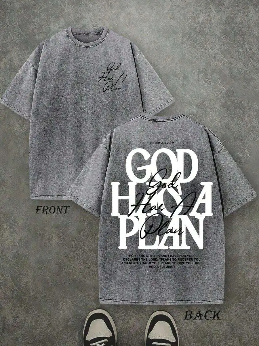 Retro Washed Wide Shoulder Cotton T-Shirt With Letter Print
Retro Washed Wide Shoulder Cotton T-Shirt With Letter Print