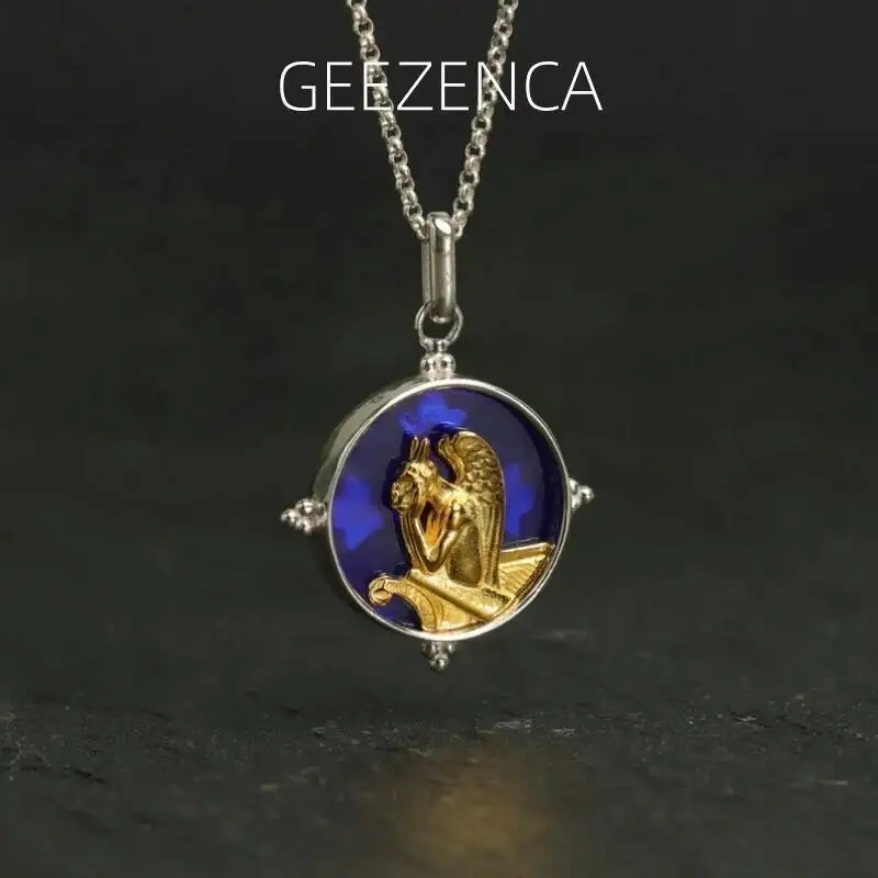 GEEZENCA, круглый кулон из серебра 925 пробы, синего стекла для женщин, Monster Stryge of Notre Dame, уникальное ожерелье, подвески без цепочки
GEEZENCA, круглый кулон из серебра 925 пробы, синего стекла для женщин, Monster Stryge of Notre Dame, уникальное ожерелье, подвески без цепочки