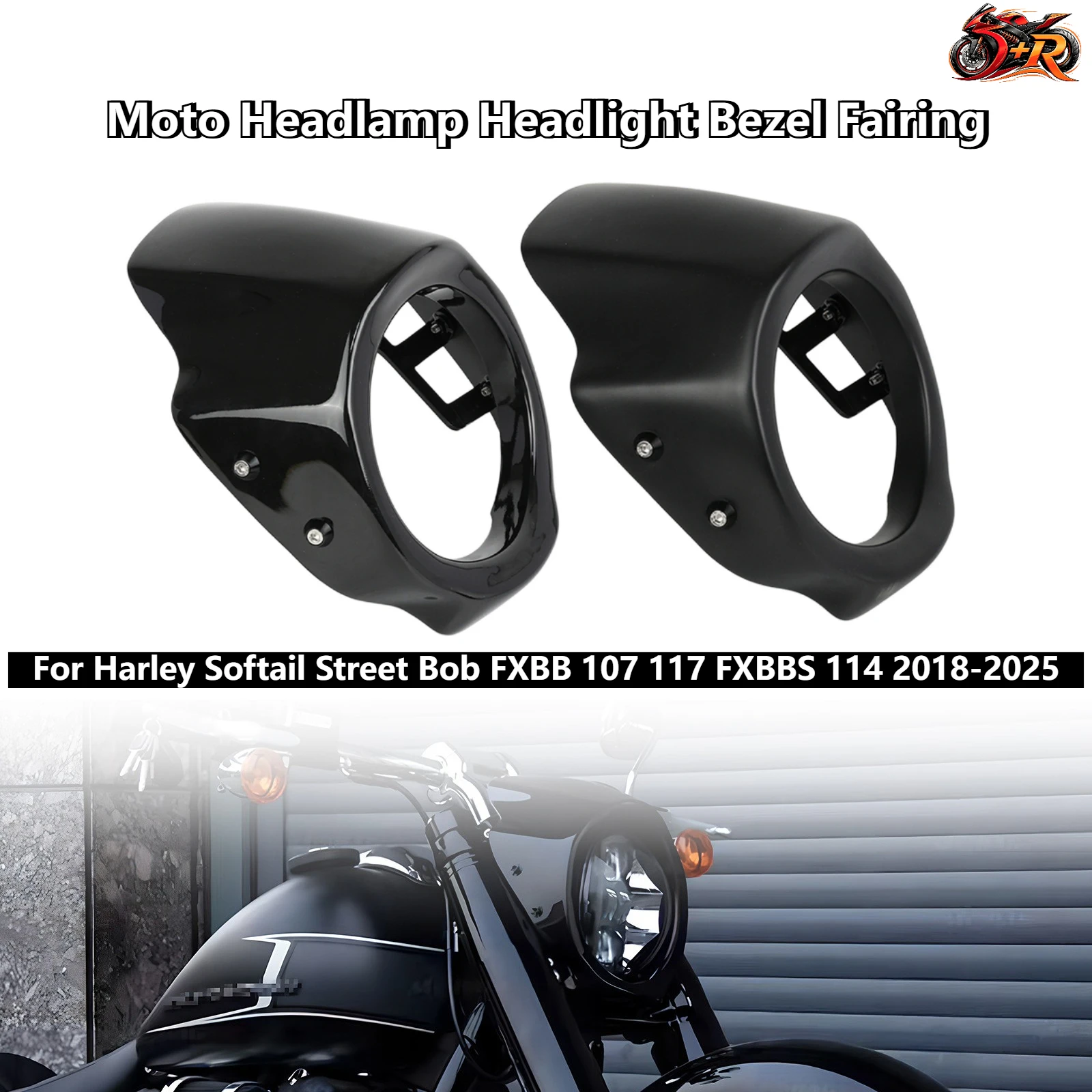 New Moto Wind Deflector Headlamp Headlight Bezel Fairing Fits For Harley Softail Street Bob FXBB 107 117 FXBBS 114 2018-2025
New Moto Wind Deflector Headlamp Headlight Bezel Fairing Fits For Harley Softail Street Bob FXBB 107 117 FXBBS 114 2018-2025