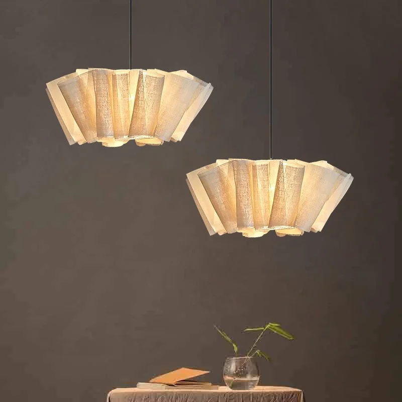 Nordic Linen Pleated Pendant Lamp Vintage Wabi Sabi Wind Pendant Light LED E27 3000K Study Bedroom Lights Warm Home Decor
Nordic Linen Pleated Pendant Lamp Vintage Wabi Sabi Wind Pendant Light LED E27 3000K Study Bedroom Lights Warm Home Decor