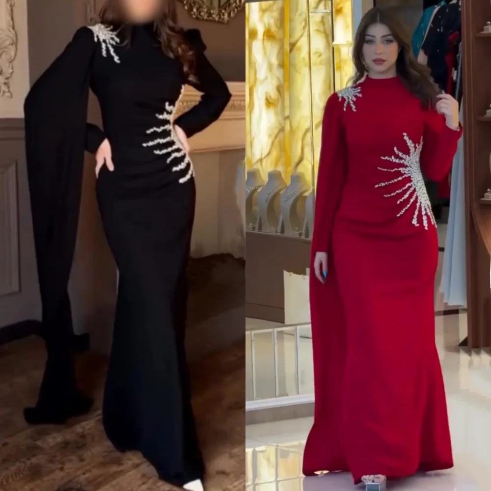 Customized Jersey Rhinestone Pleat High Collar A-line Long Dresses Bespoke Occasion Classic Retro Formal
Customized Jersey Rhinestone Pleat High Collar A-line Long Dresses Bespoke Occasion Classic Retro Formal