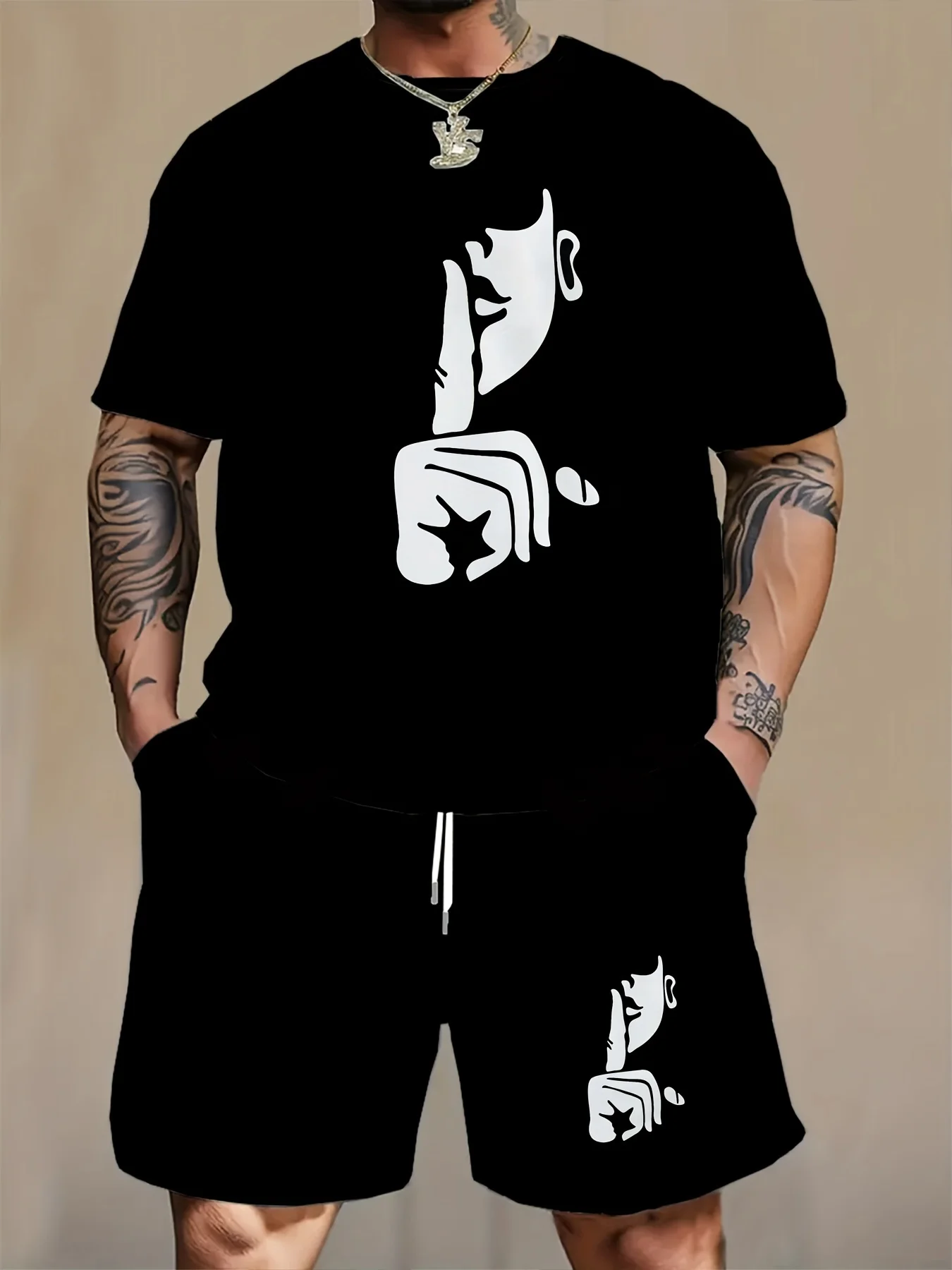 Summer Men Printed Short Sleeved T-shirt Casual Shorts Set Men Sports Set Sportswear Men Fashionable Cartoon Printed Casual Set
Summer Men Printed Short Sleeved T-shirt Casual Shorts Set Men Sports Set Sportswear Men Fashionable Cartoon Printed Casual Set