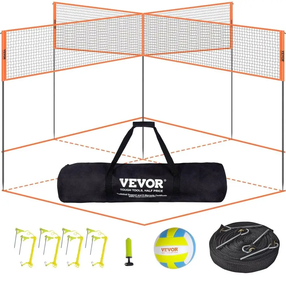 4-Way Volleyball Net Adjustable Height Badminton Net Set Outdoor Portable With Carry Bag Quick Assembly For kids & Adults
4-Way Volleyball Net Adjustable Height Badminton Net Set Outdoor Portable With Carry Bag Quick Assembly For kids & Adults