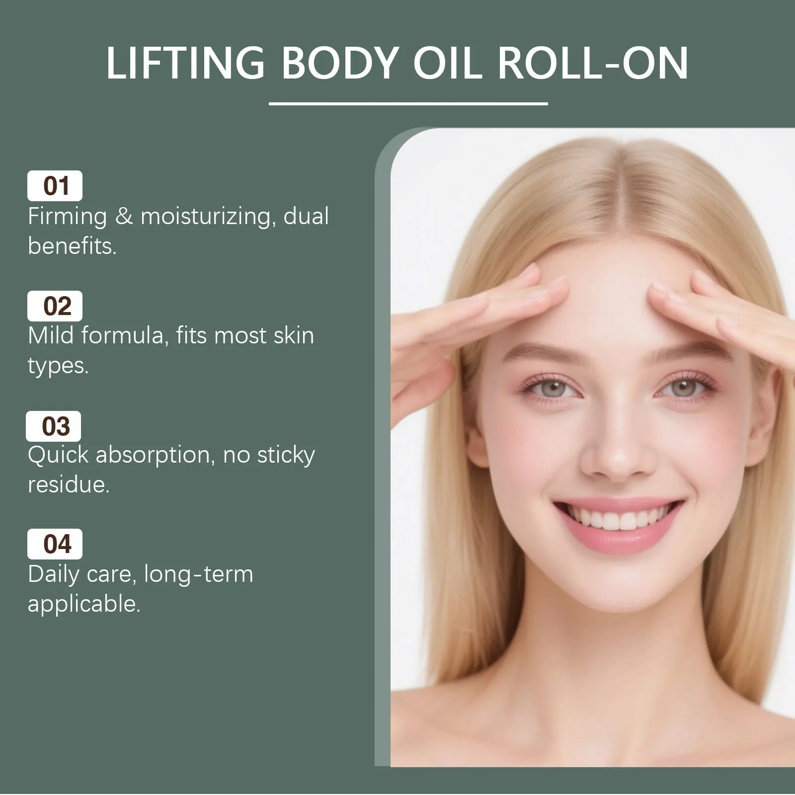 Roll-On Lifting Body Oil Rollerball Massage Nourish Moisturizing Improve Dry Rough Tighten Skin Care Hydrating Firming Body Oil
Roll-On Lifting Body Oil Rollerball Massage Nourish Moisturizing Improve Dry Rough Tighten Skin Care Hydrating Firming Body Oil