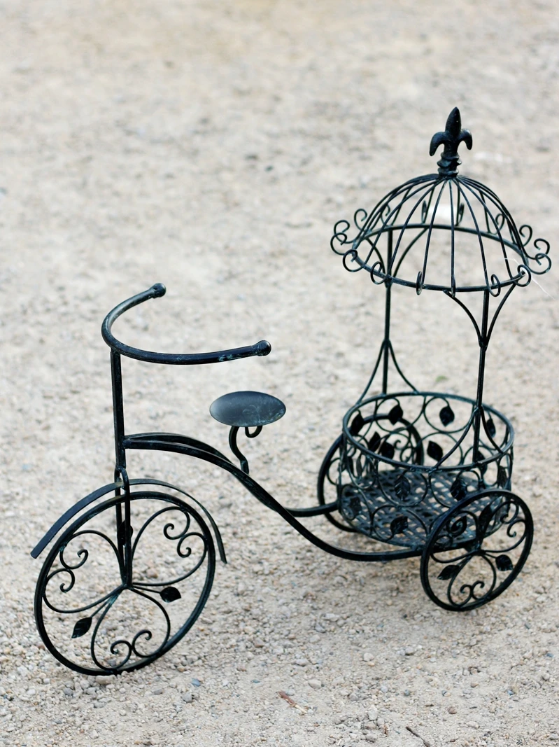 trolley flower stand, wrought iron old retro garden ornament, gardening decoration landscaping, succulent flower pot, photo prop 
trolley flower stand, wrought iron old retro garden ornament, gardening decoration landscaping, succulent flower pot, photo prop