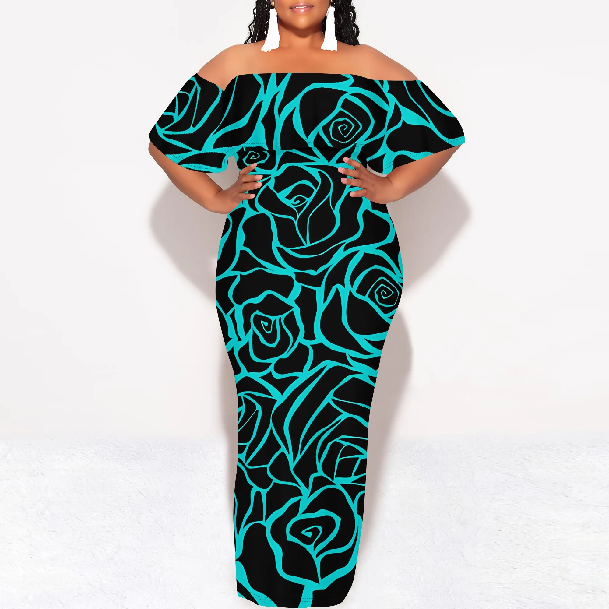 Nupusa Rose Print Off Shoulder Maxi Dress Women Summer Bodycon Long Dress Vintage Party Wear
Nupusa Rose Print Off Shoulder Maxi Dress Women Summer Bodycon Long Dress Vintage Party Wear
