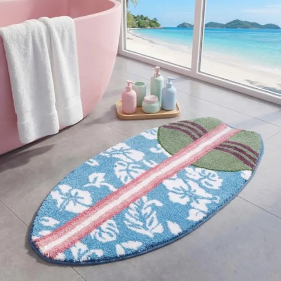 Surfboard Beach Bathroom Rug, 20" x 40" Soft Flocked Non Slip Rug, Washable Summer Beach Bath Mat for Shower Floor, Entryway, L
Surfboard Beach Bathroom Rug, 20" x 40" Soft Flocked Non Slip Rug, Washable Summer Beach Bath Mat for Shower Floor, Entryway, L