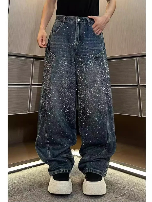 Fashionable Heavy-Duty Washed Gradient High-Quality Diamond Flashing 3D Knife Jeans Loose Casual Luxury Straight Leg Pants
Fashionable Heavy-Duty Washed Gradient High-Quality Diamond Flashing 3D Knife Jeans Loose Casual Luxury Straight Leg Pants