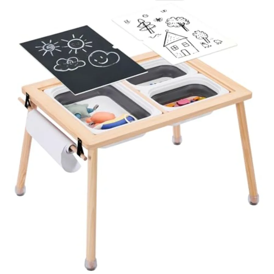 Wooden Sensory Table for Toddlers Indoor Outdoor Montessori Play with Sand Water Activity Paper Roll Holder Foldable Toys Stora
Wooden Sensory Table for Toddlers Indoor Outdoor Montessori Play with Sand Water Activity Paper Roll Holder Foldable Toys Stora