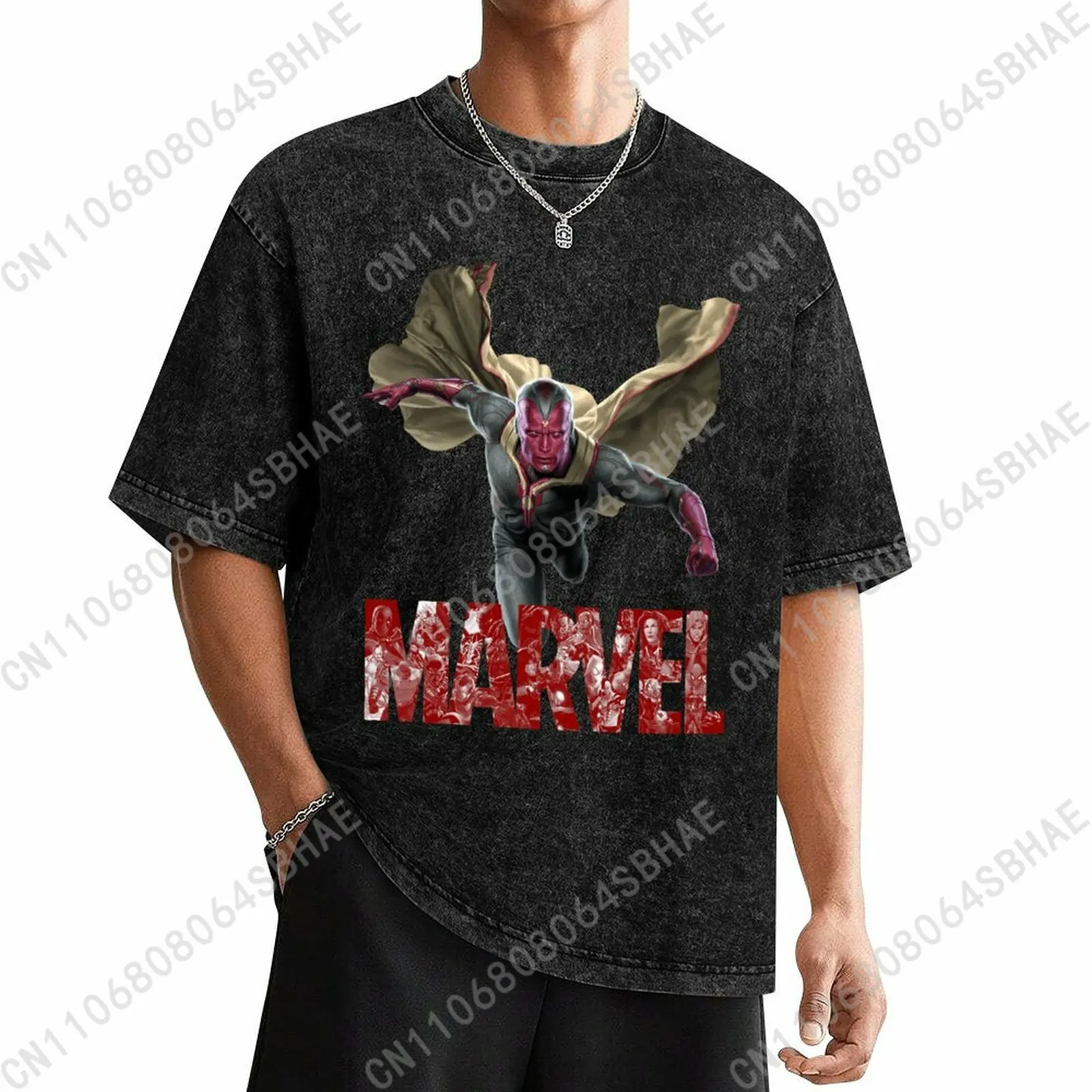 Marvel Vision Custom Mens Vintage T Shirt Washed Distressed Tee Men Retro Short Sleeve Personalized Cotton Shirt Cosplay
Marvel Vision Custom Mens Vintage T Shirt Washed Distressed Tee Men Retro Short Sleeve Personalized Cotton Shirt Cosplay